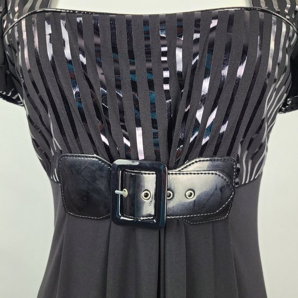 Joseph Ribkoff Black Dress with Metallic Details - Picture 4 of 15